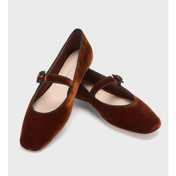 Loeffler Randall Ginger Velvet  Flats in Sienna Sz 8 - Picture 1 of 13